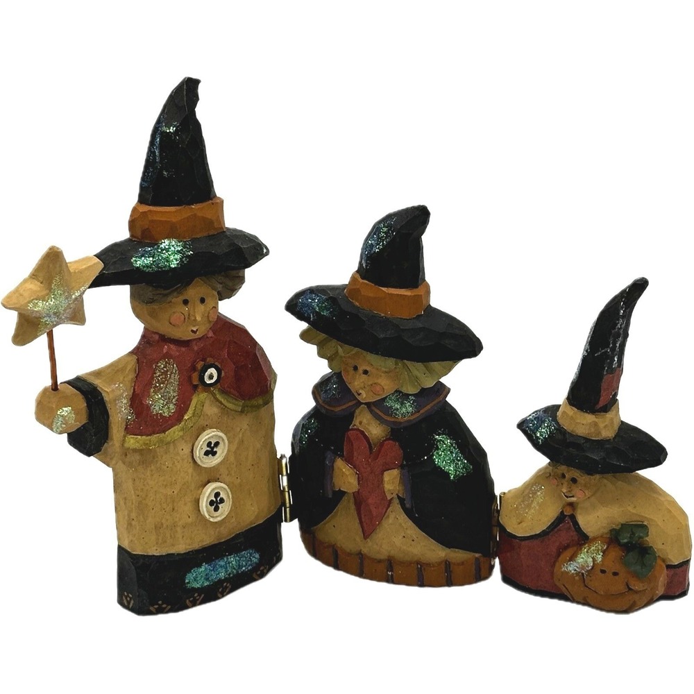 Vtg Kurt Adler Halloween Witch Trio Witches Figurine  7x 5" Wizard Core‎ RARE